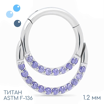 Кольцо-кликер Duo Amethyst 1.2 (16G)